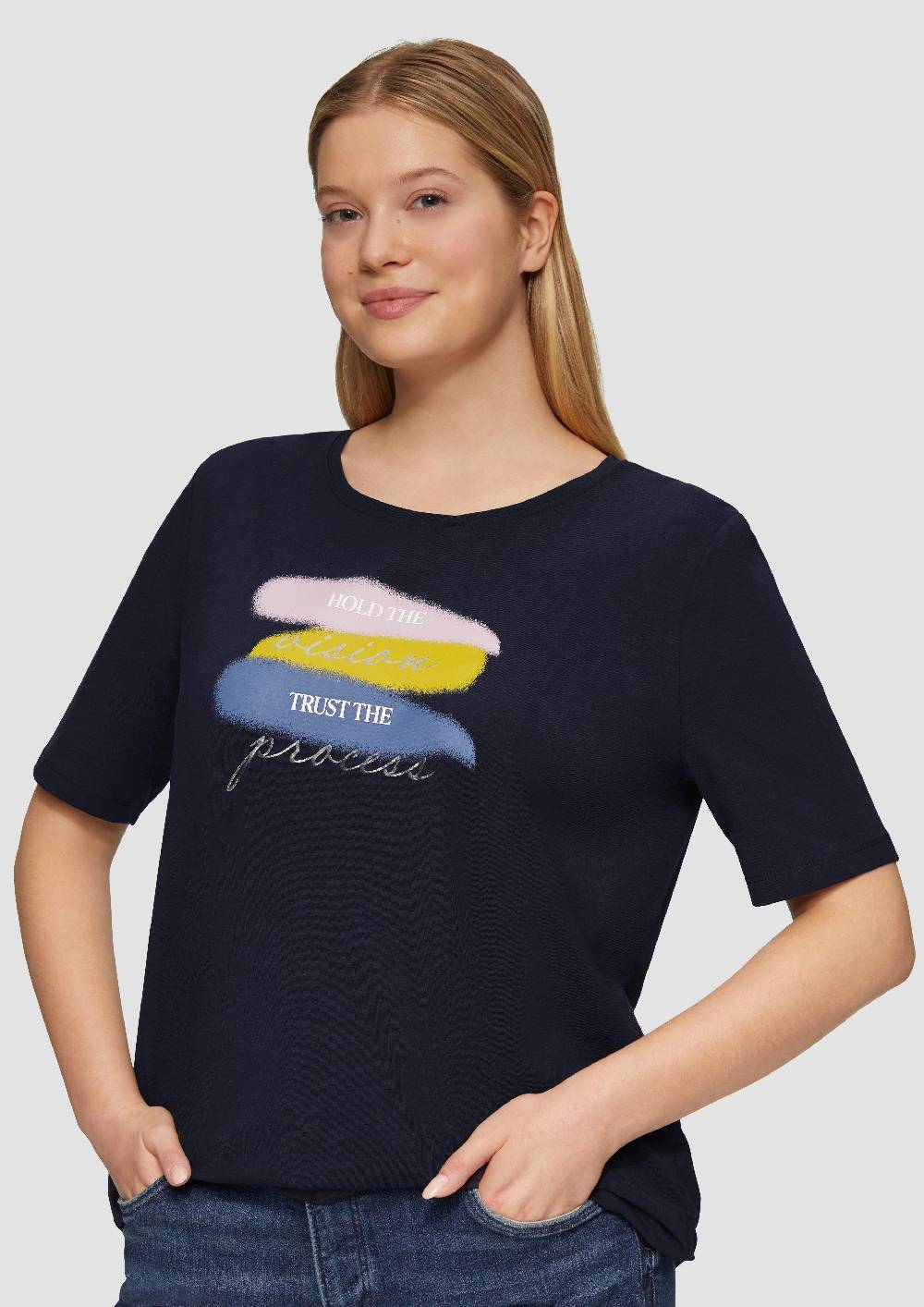 S.Oliver T-Shirt mit Rundhalsausschnitt und Front-Print Super Sparpreis