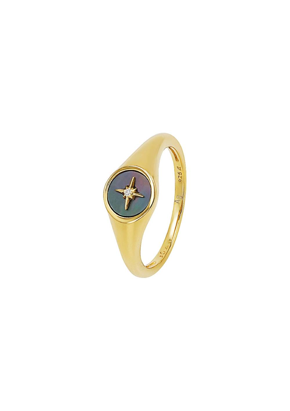 S.Oliver gelbvergoldeter Silber-Ring mit Stern-Motiv Riesige Ersparnisse