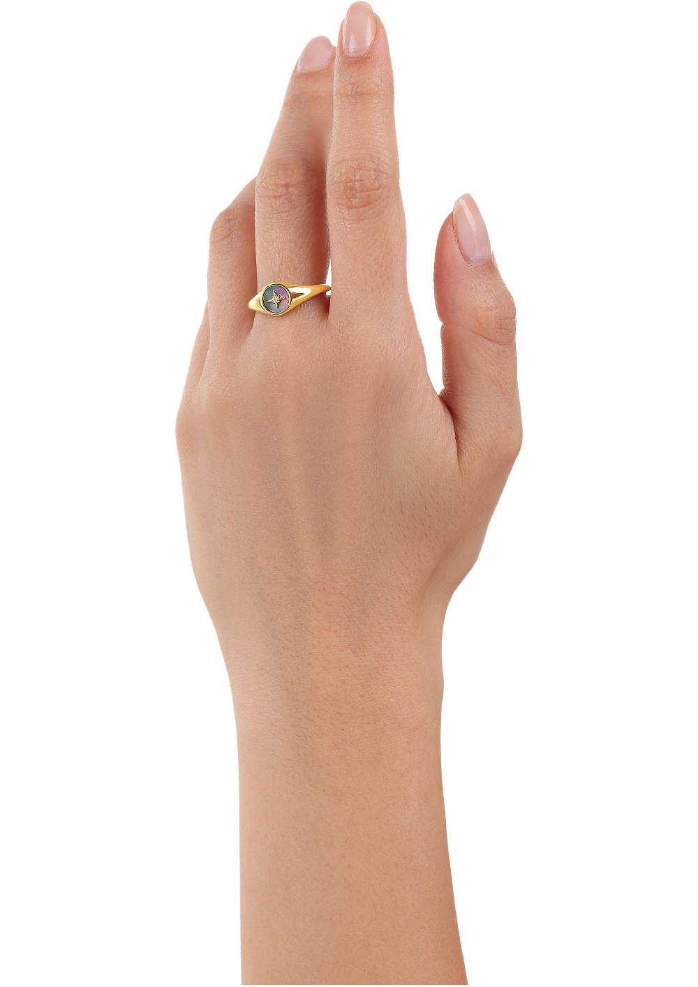 S.Oliver gelbvergoldeter Silber-Ring mit Stern-Motiv Riesige Ersparnisse