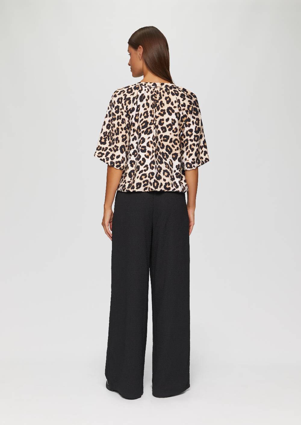S.Oliver Strukturierte Bluse im O-Shape mit Raffdetails 50% Rabatt mit kostenlosem Versand