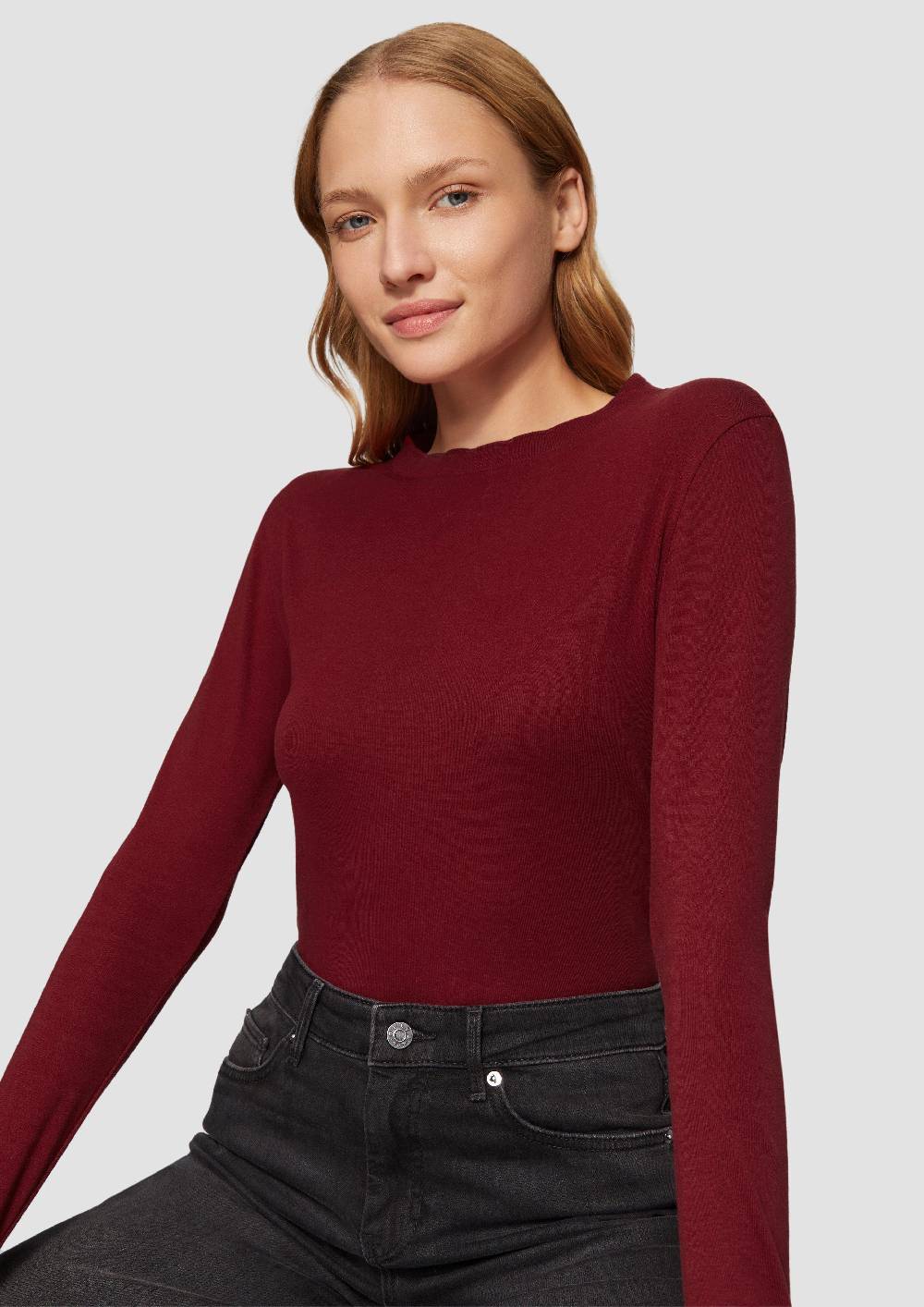 S.Oliver Langarmshirt mit Muschelkante Speichern exportieren