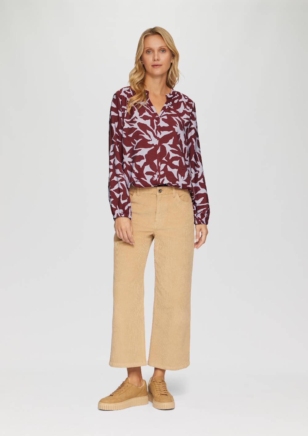 S.Oliver Strukturierte Viskose-Bluse mit All-over-Print zollfrei