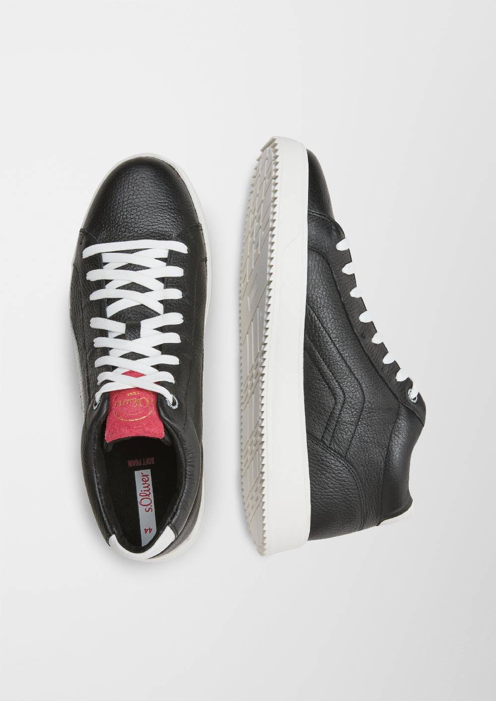 S.Oliver Leder-Sneaker mit Kontrast-Details Letzte 3 Tage