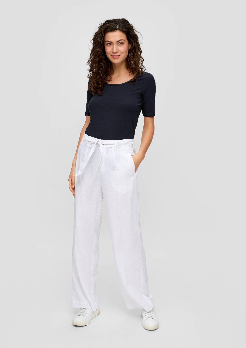 S.Oliver Elastisches Jersey-Shirt mit U-Ausschnitt Schlussverkauf