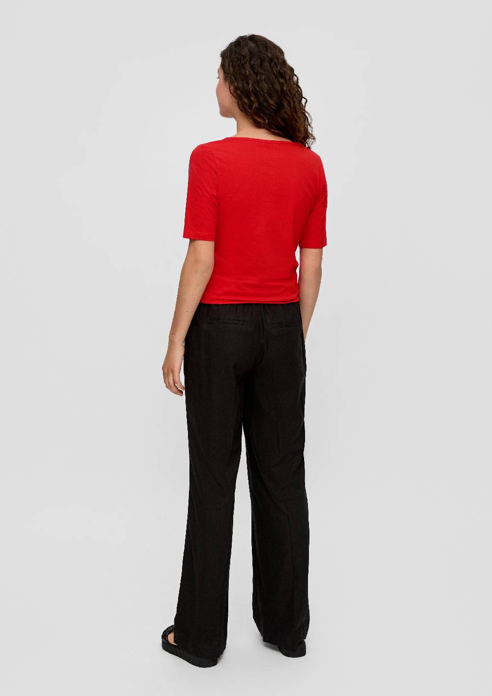S.Oliver Elastisches Jersey-Shirt mit U-Ausschnitt Fabrik Onlineshop