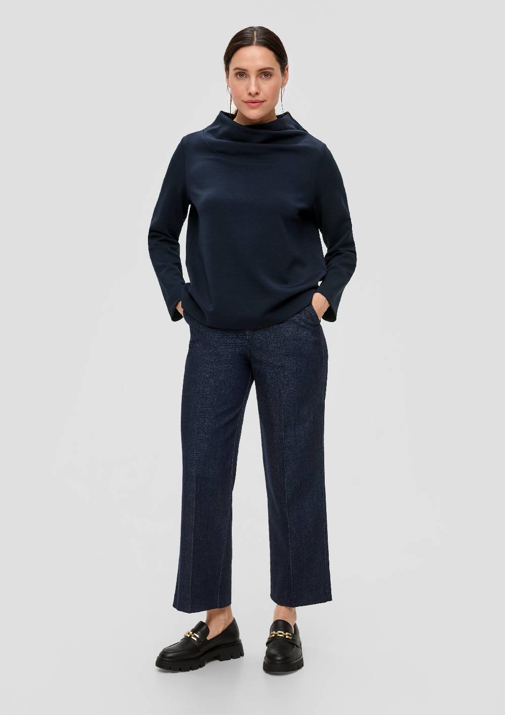S.Oliver Sweatshirt mit Wasserfall-Kragen Lagerräumung