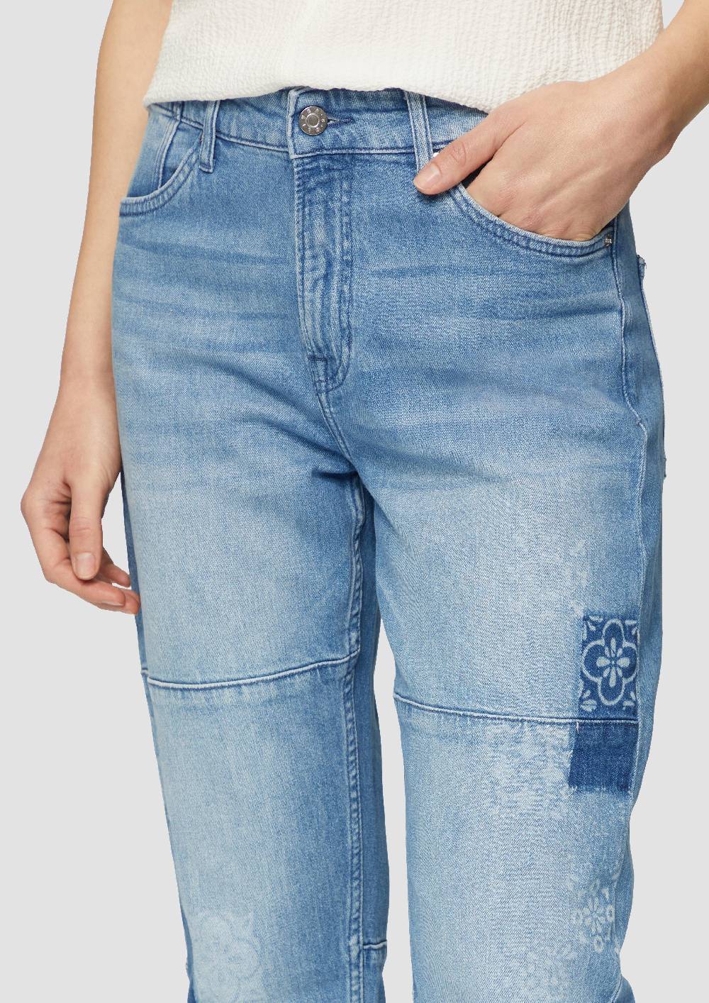 S.Oliver Ankle-Jeans Franciz / Relaxed Fit / Mid Rise / Tapered Leg / Laser-Print Riesige Ersparnisse