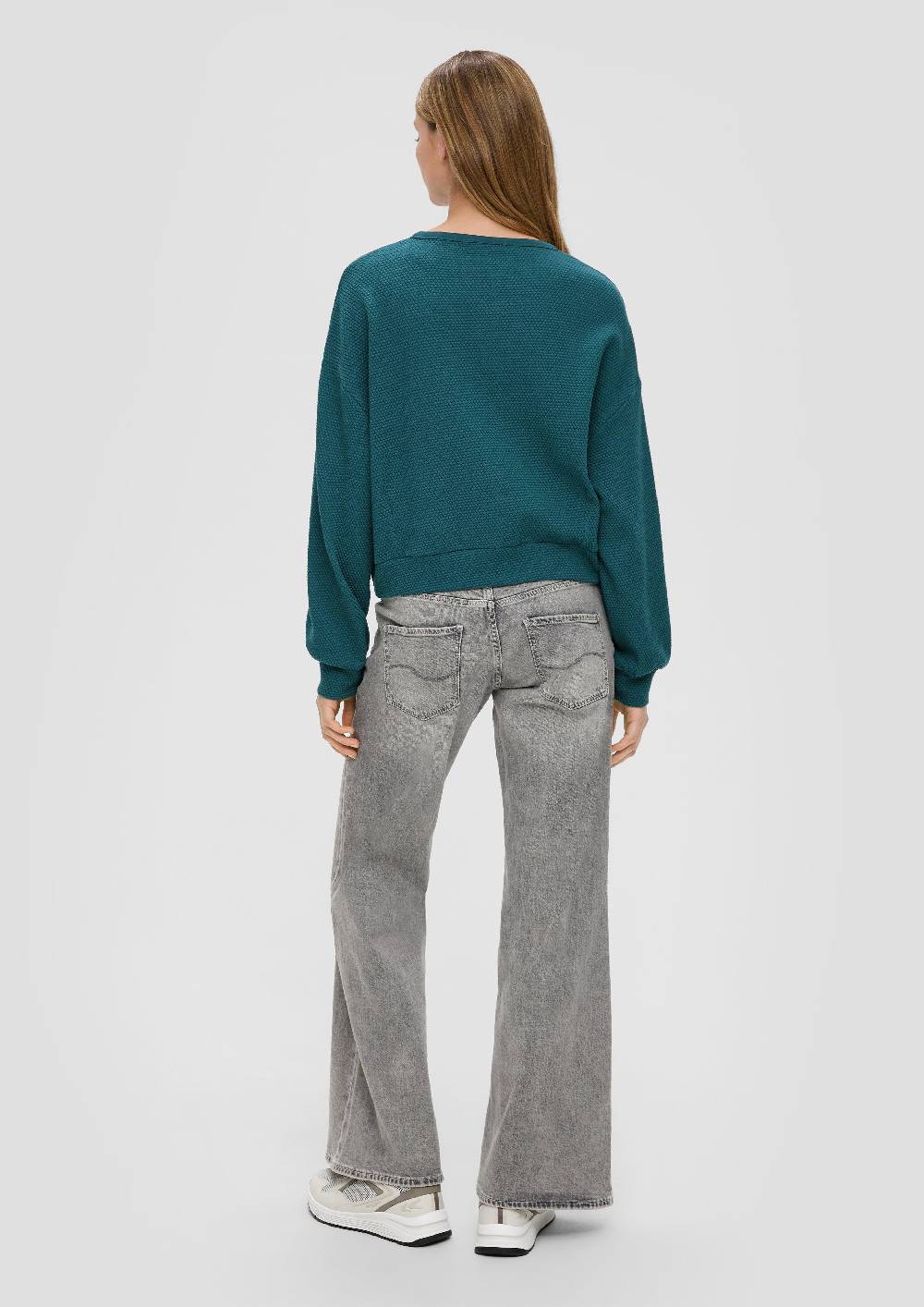 S.Oliver Sweatshirt im Boxy Cut mit Piquéstruktur Begrenzte Freigabe