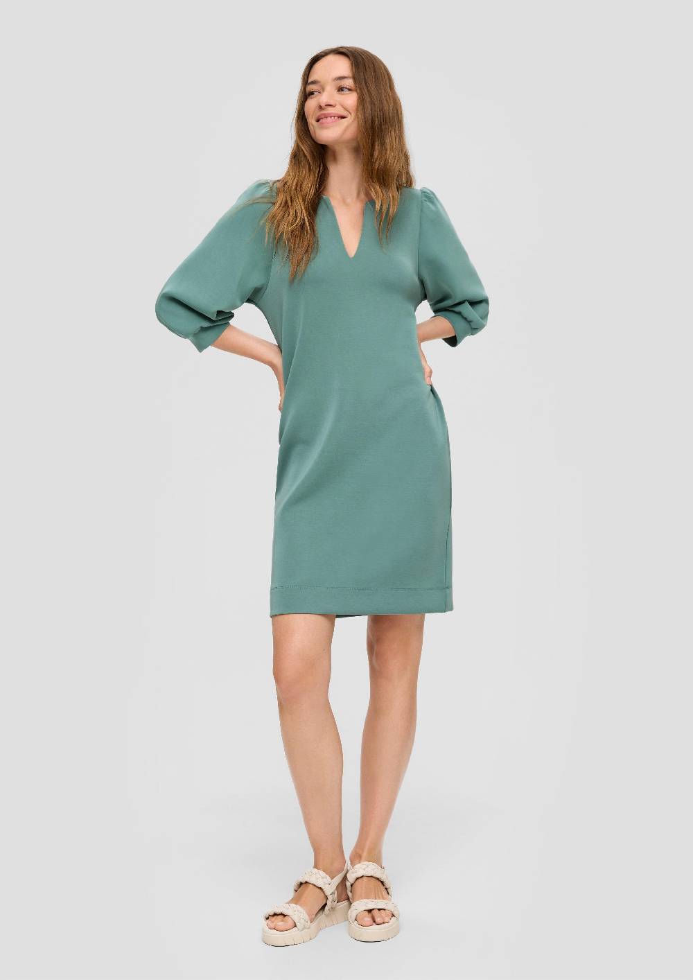 S.Oliver Softshell-Kleid mit V-Ausschnitt Auslauf