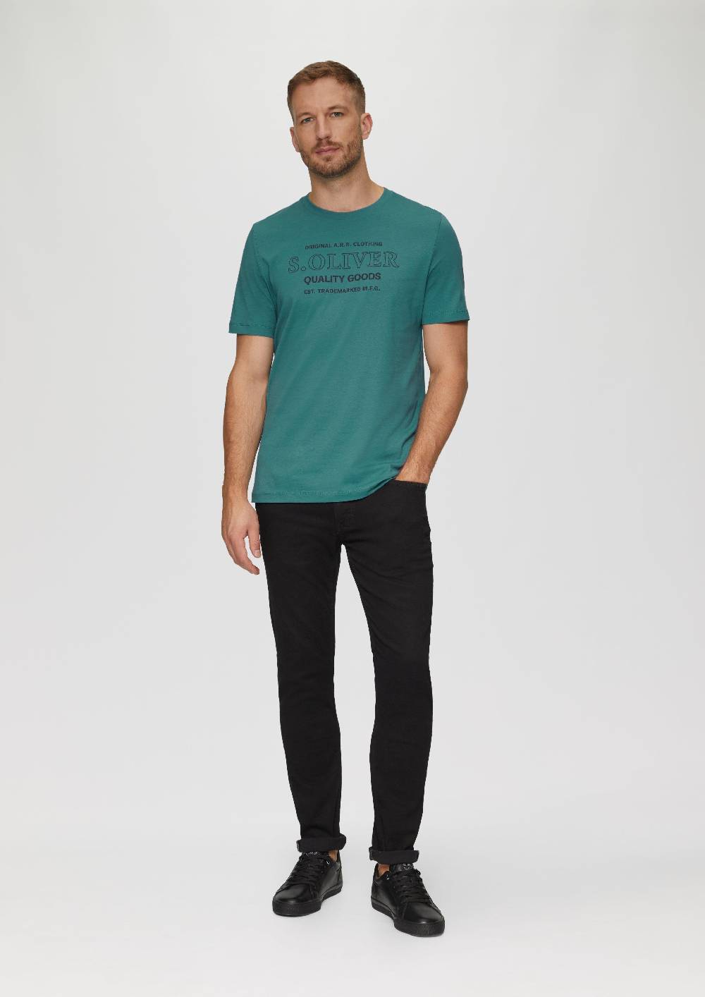 S.Oliver T-Shirt mit Logo-Motiven aus reiner Baumwolle Fabrik Onlineshop