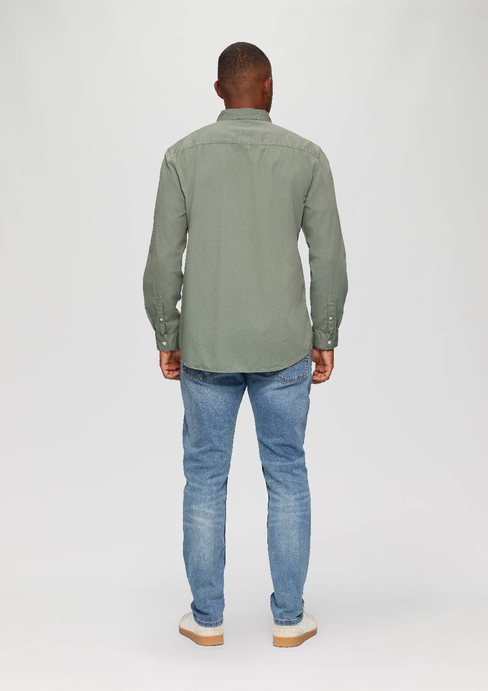 S.Oliver Garment Washed Hemd mit Logo-Stickerei Begrenztes Angebot