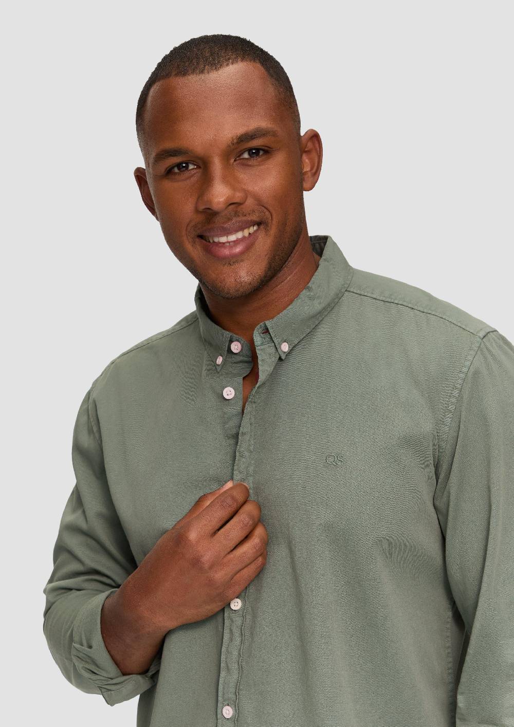 S.Oliver Garment Washed Hemd mit Logo-Stickerei Begrenztes Angebot
