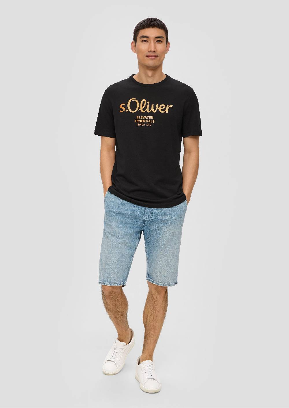 S.Oliver T-Shirt aus Baumwolle mit Label-Print Black Friday
