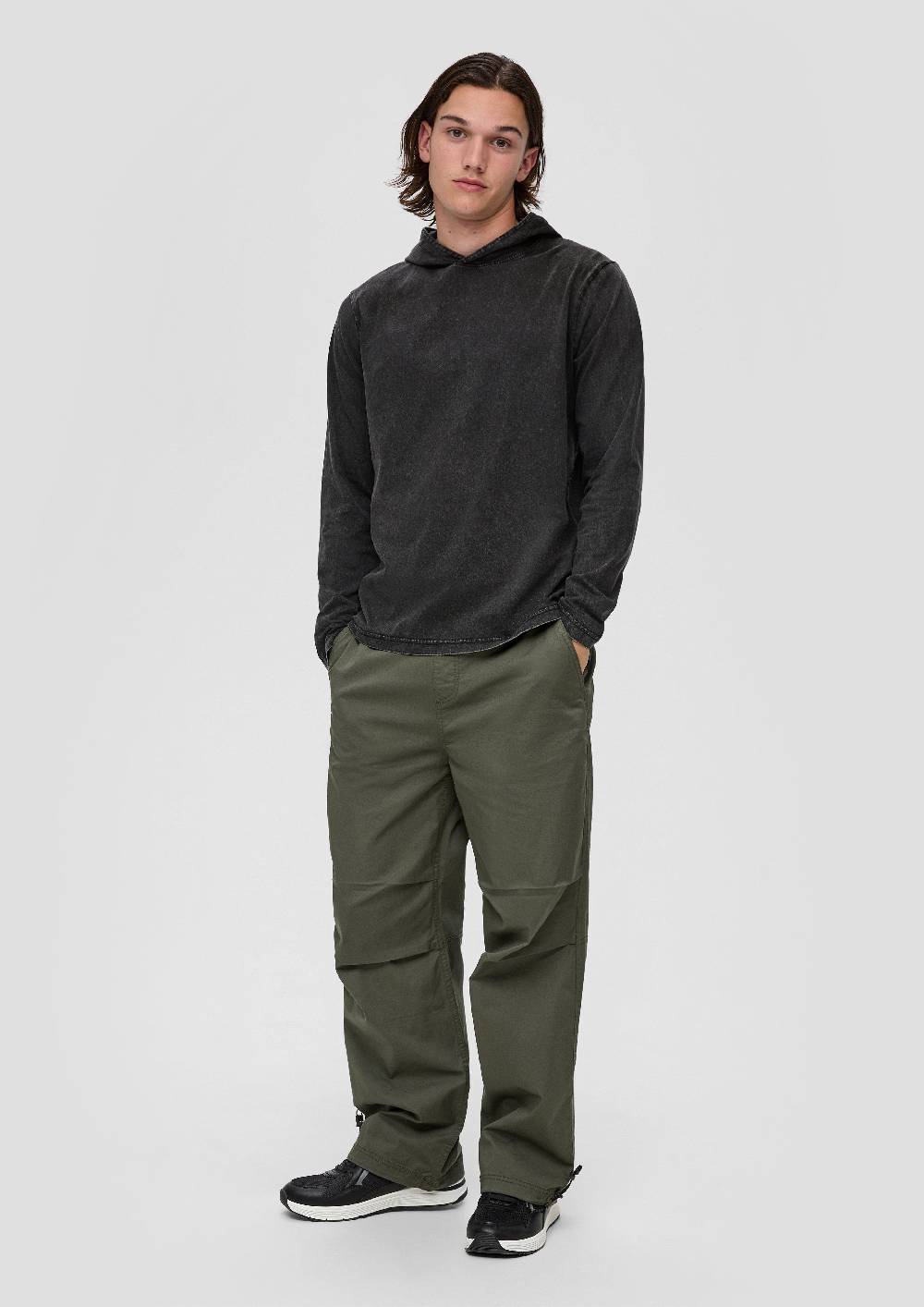 S.Oliver Gewaschenes Longsleeve mit Kapuze Neueste Mode