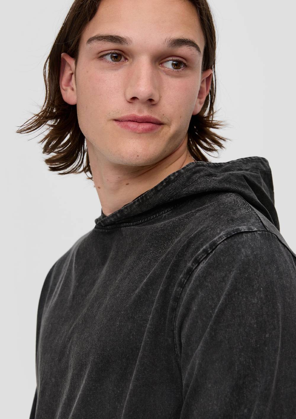 S.Oliver Gewaschenes Longsleeve mit Kapuze Neueste Mode