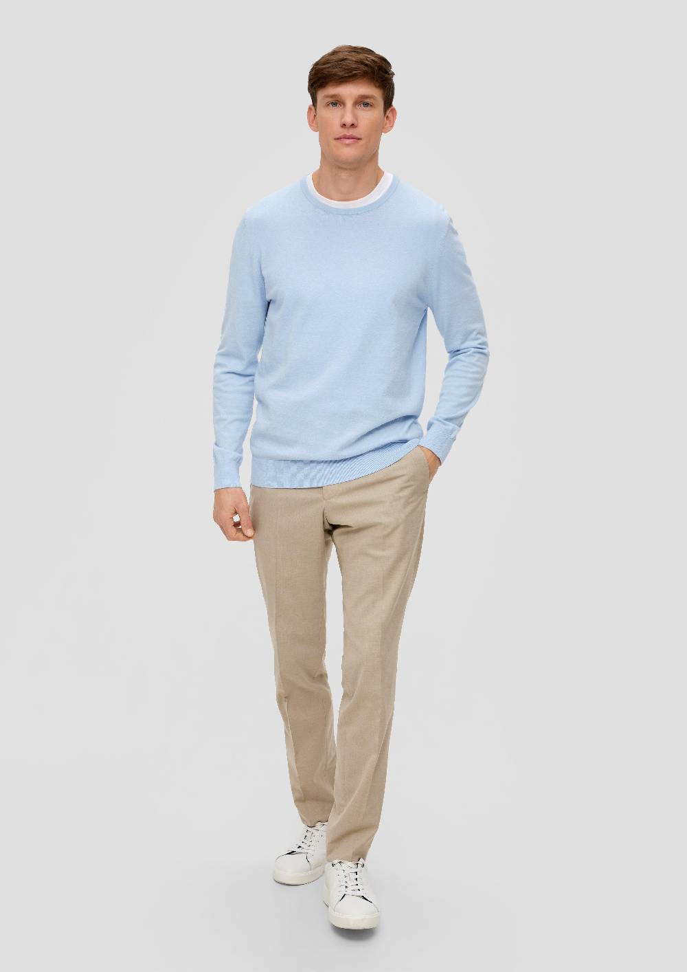 S.Oliver Strickpullover aus Seide mit Crew Neck Exklusive Angebote
