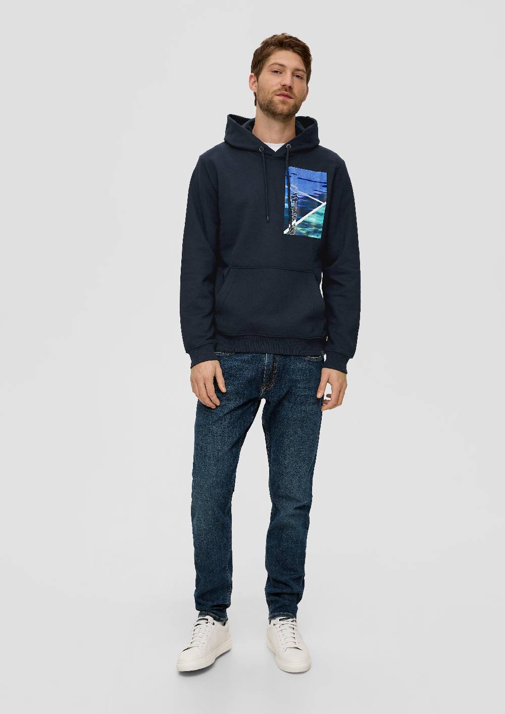 S.Oliver Kapuzensweater mit Labelprint Große Rabatte