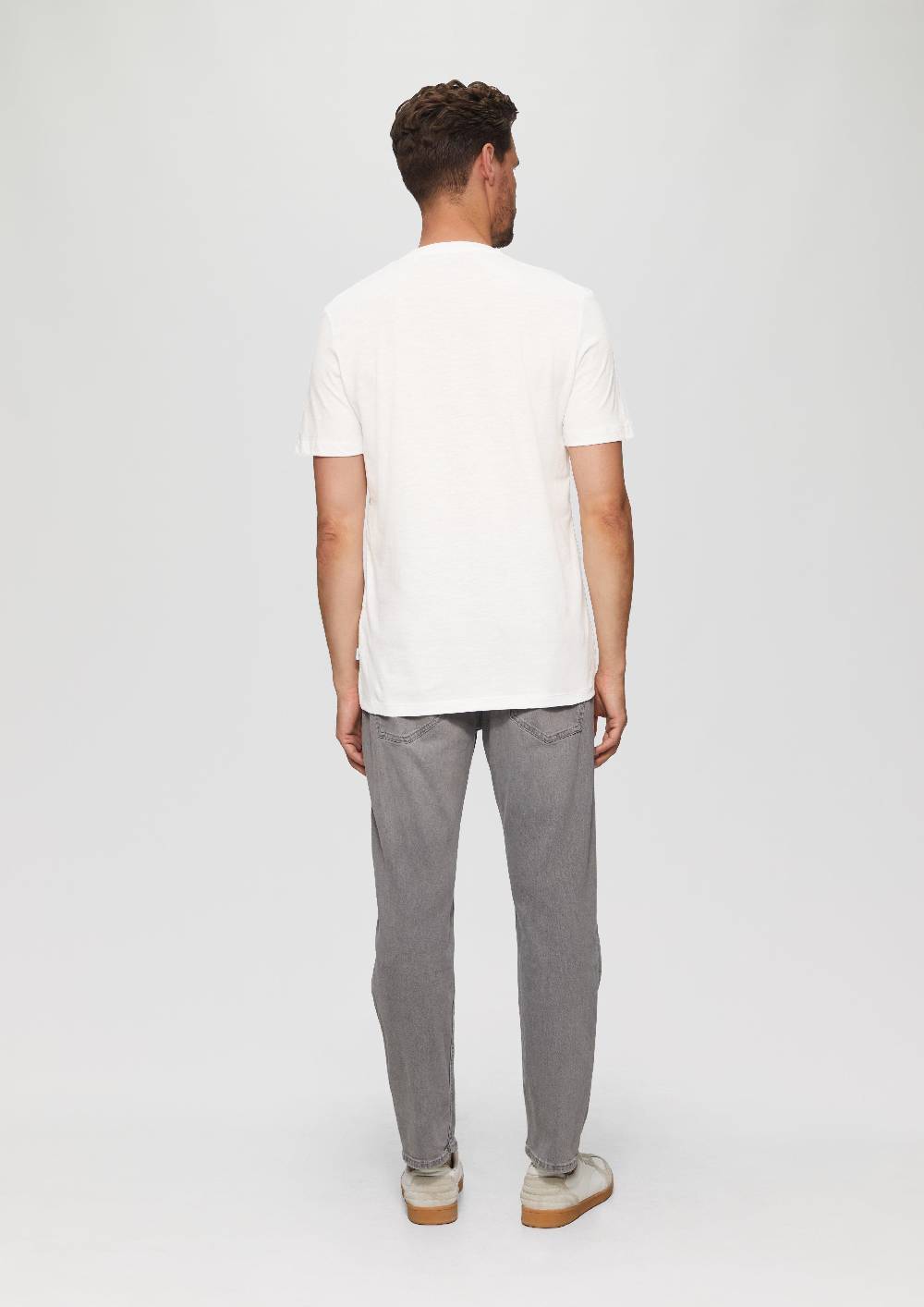 S.Oliver Baumwollshirt mit V-Ausschnitt und Flammgarnstruktur Wochenangebot