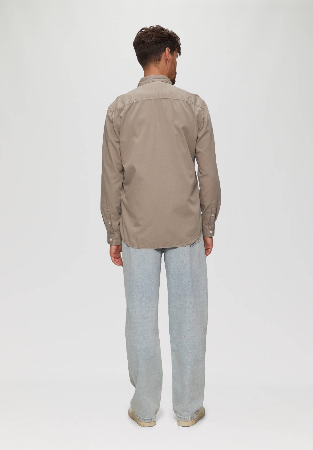 S.Oliver Garment Washed Hemd mit Logo-Stickerei Vierteljährliche Förderung