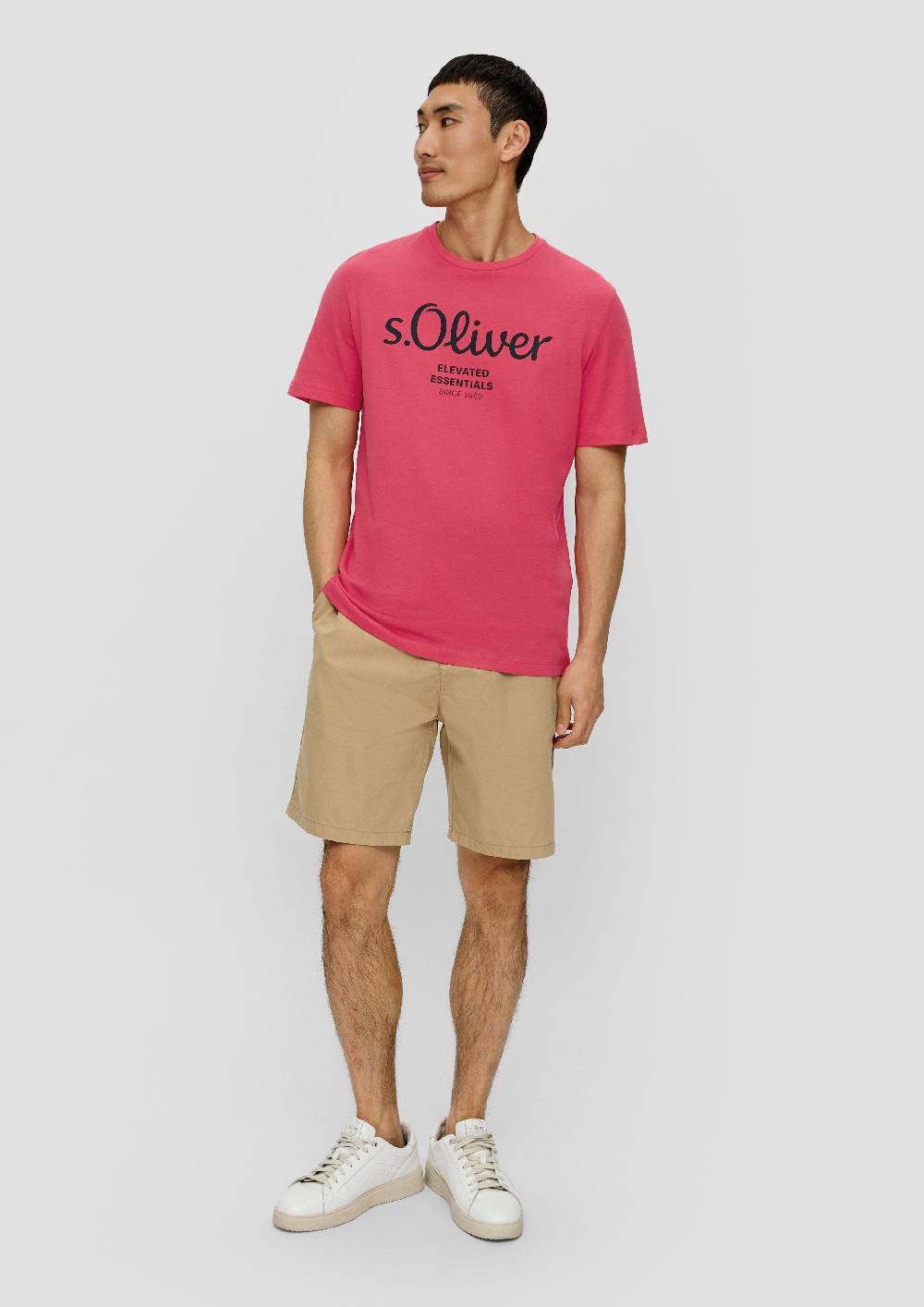 S.Oliver T-Shirt aus Baumwolle mit Label-Print Discount Store für neue Produkte