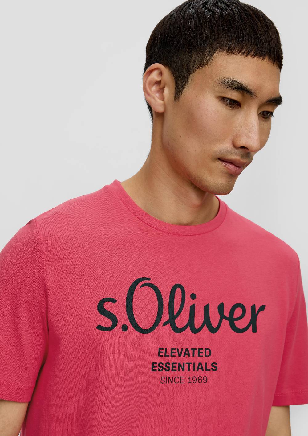 S.Oliver T-Shirt aus Baumwolle mit Label-Print Discount Store für neue Produkte