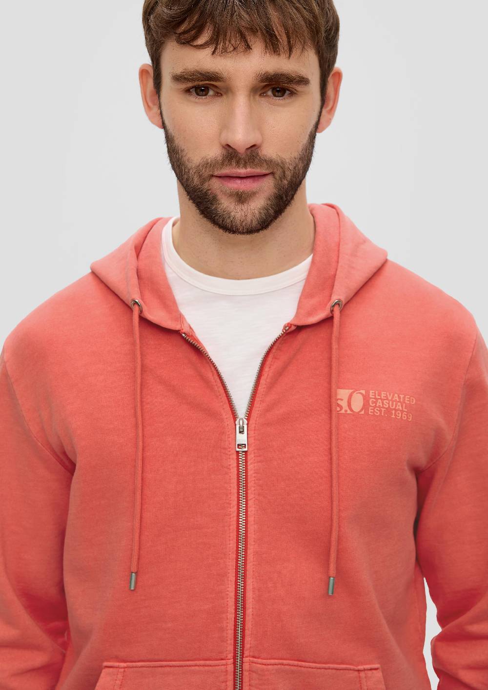 S.Oliver Sweatshirtjacke mit Garment Dye und Kapuze Riesige Rabatte