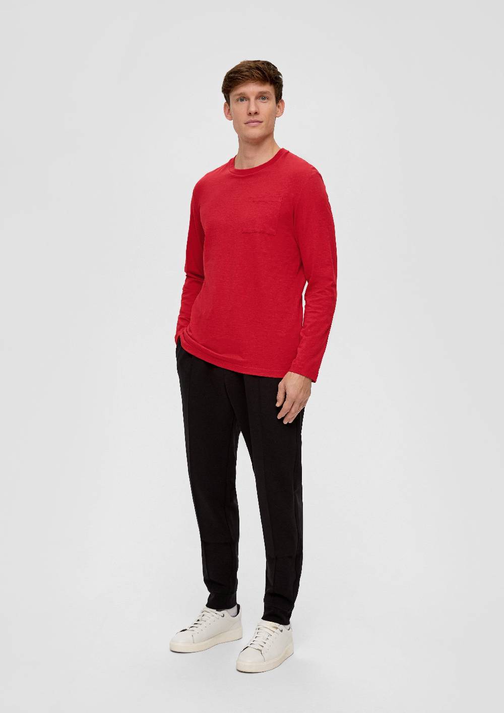 S.Oliver Longsleeve mit Flammgarnstruktur Im Verkauf