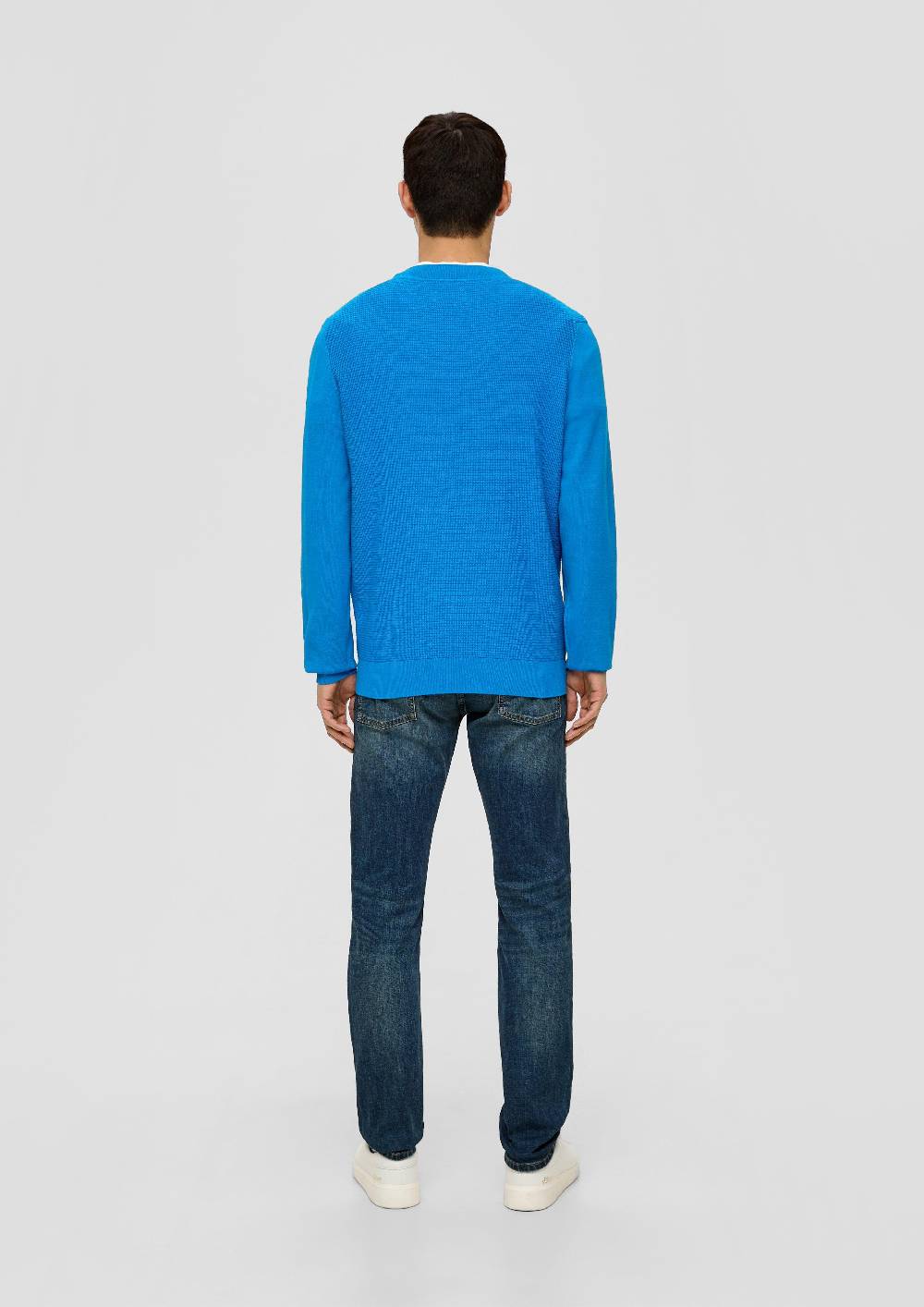 S.Oliver Strickpullover mit Waffelpiqué-Muster zollfrei