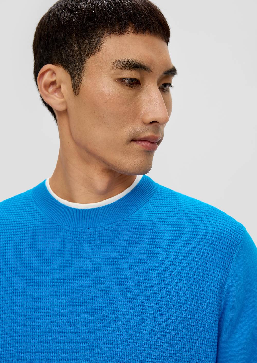 S.Oliver Strickpullover mit Waffelpiqué-Muster zollfrei