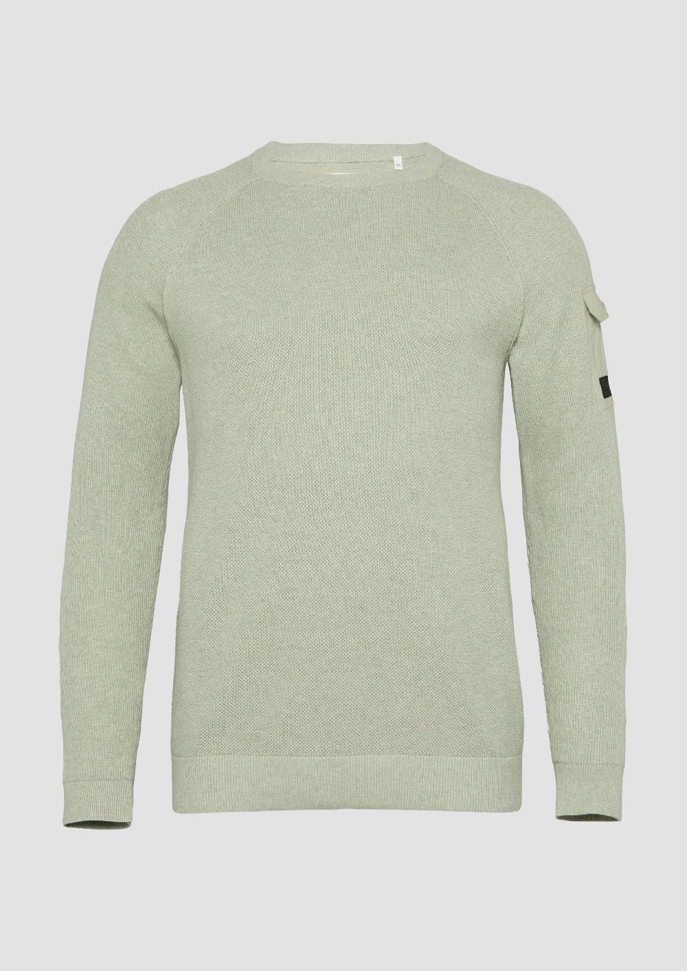 S.Oliver Strickpullover mit aufgesetzter Tasche am Arm Saisonschlussverkauf