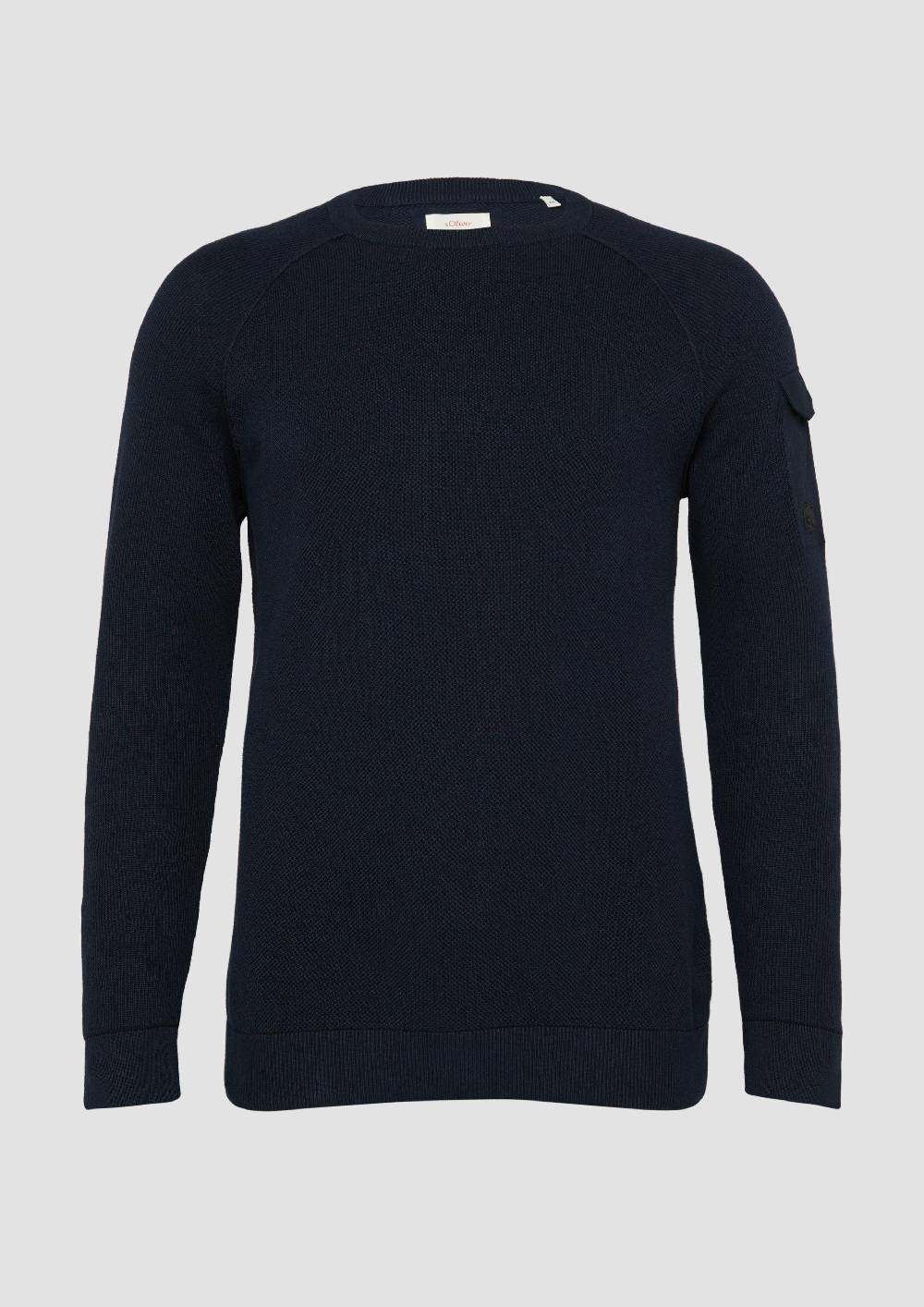 S.Oliver Strickpullover mit aufgesetzter Tasche am Arm Black Friday