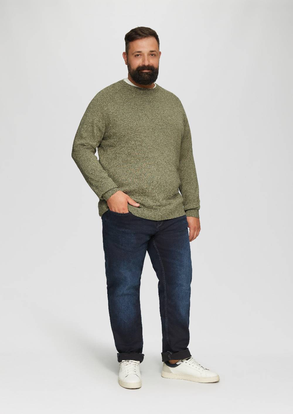 S.Oliver Strickpullover mit Rippbündchen Weihnachtsangebot