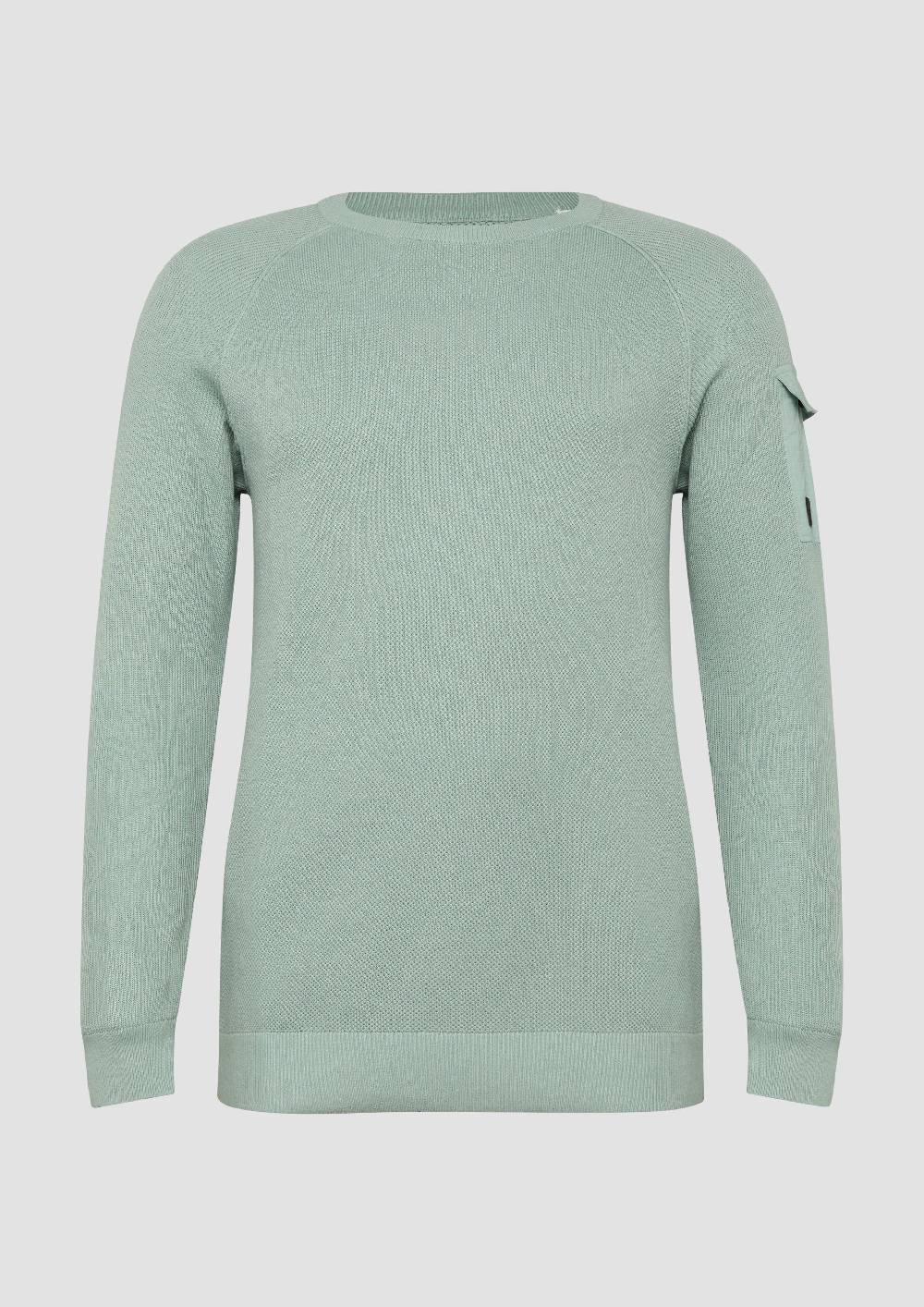 S.Oliver Strickpullover mit aufgesetzter Tasche am Arm Wochenangebot