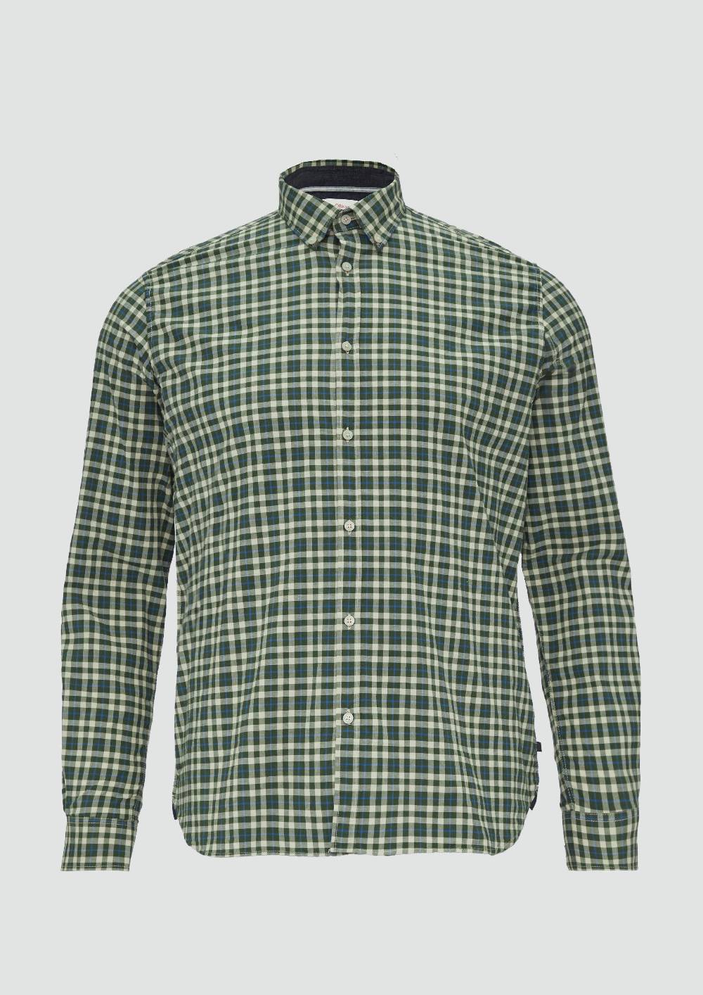 S.Oliver Gemustertes Hemd mit Button-Down-Kragen Black Friday Preise