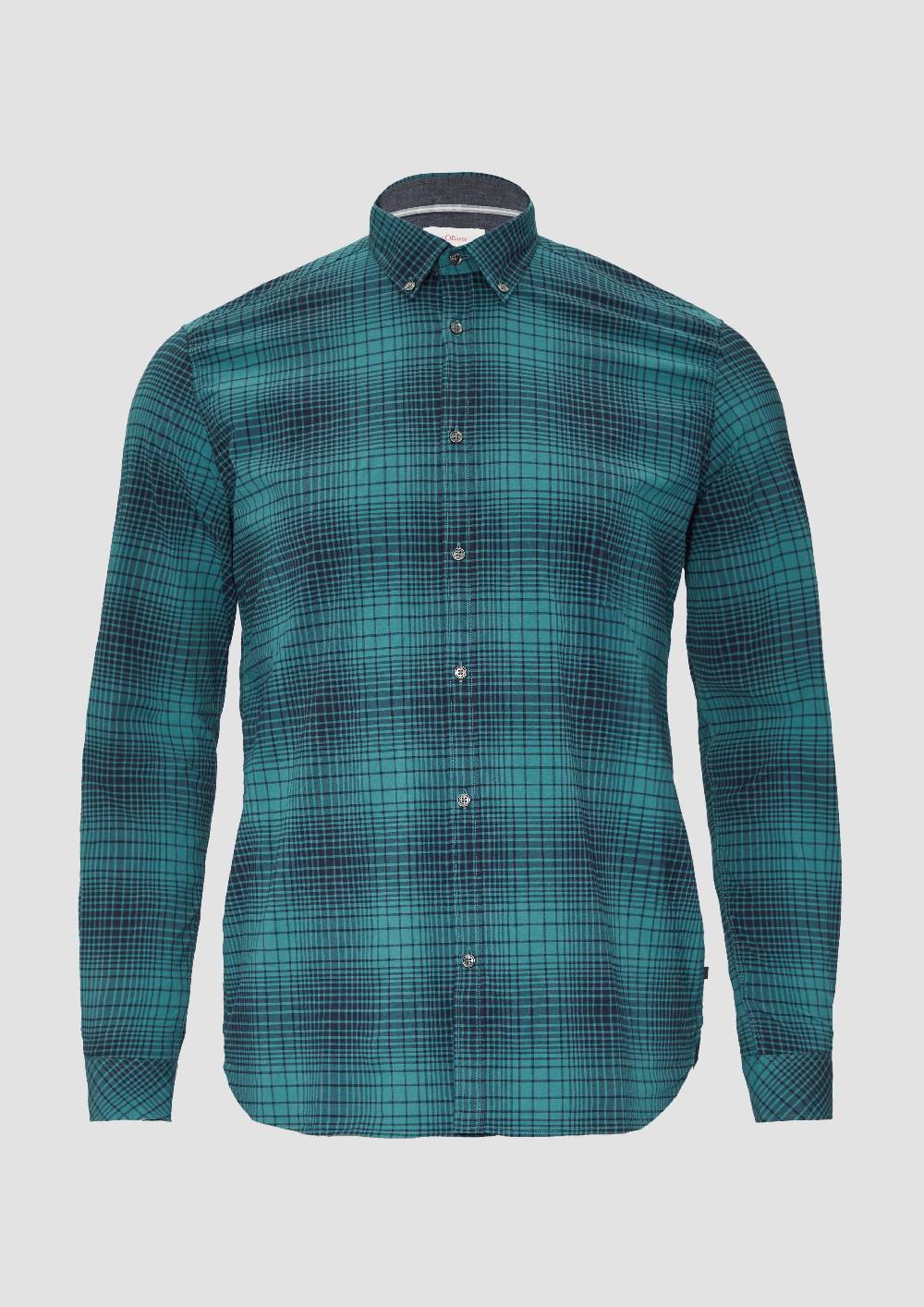 S.Oliver Gemustertes Hemd mit Button-Down-Kragen Im Verkauf