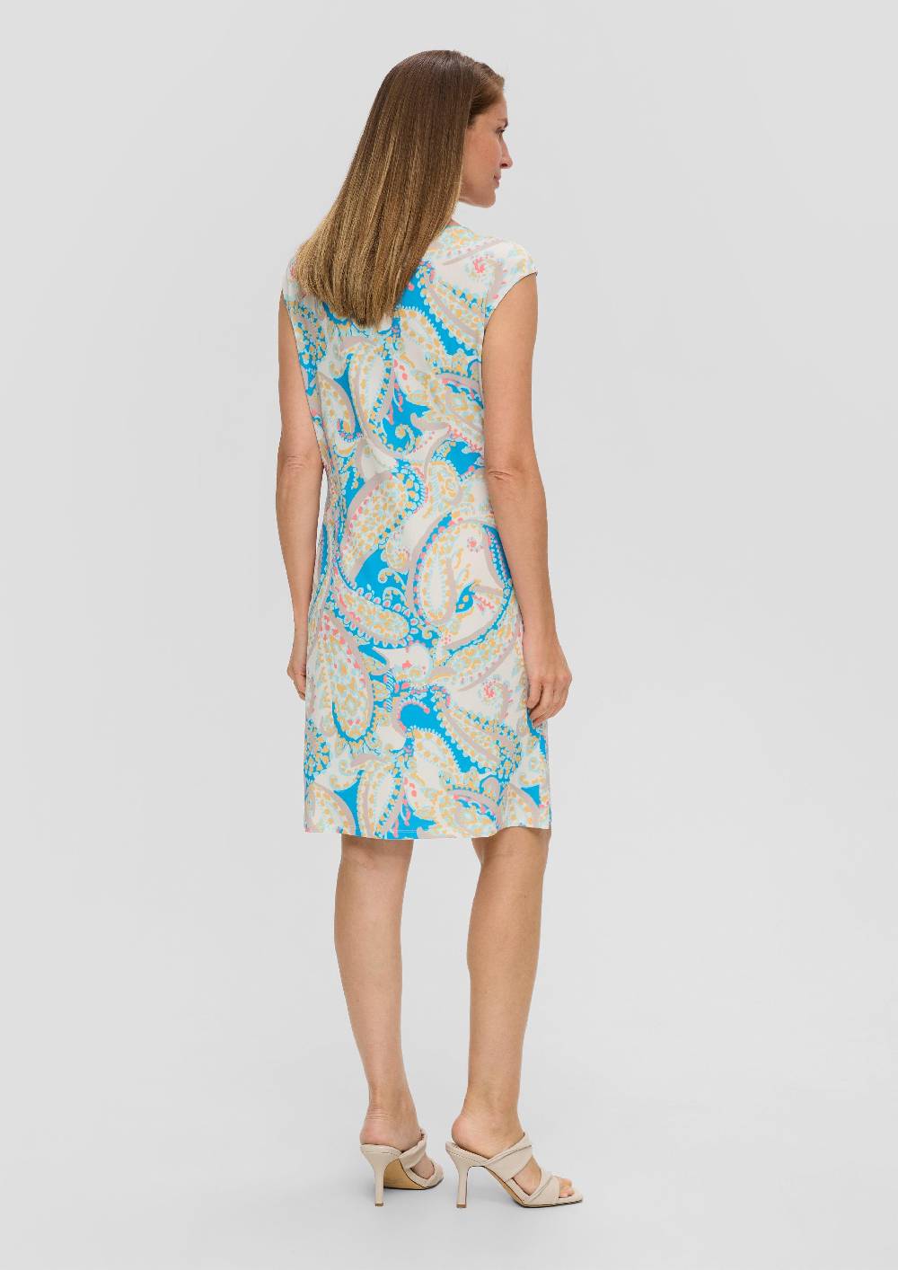 S.Oliver Ärmelloses Kleid mit All-over-Print und Knoten-Detail Fabrikpreis