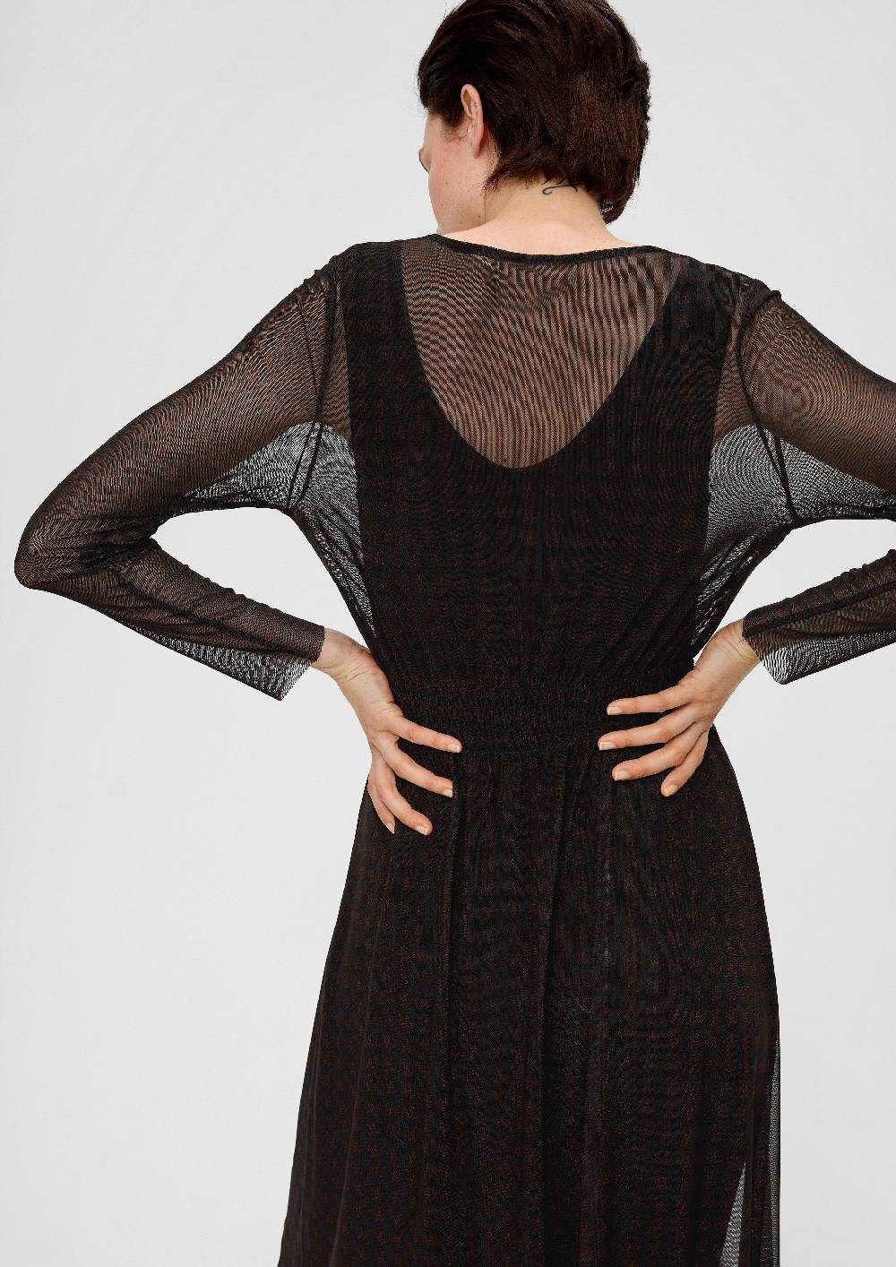 S.Oliver Meshkleid mit Smok-Detail Günstig kaufen