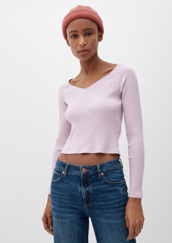 S.Oliver Longsleeve mit Rippstruktur Online Outlet