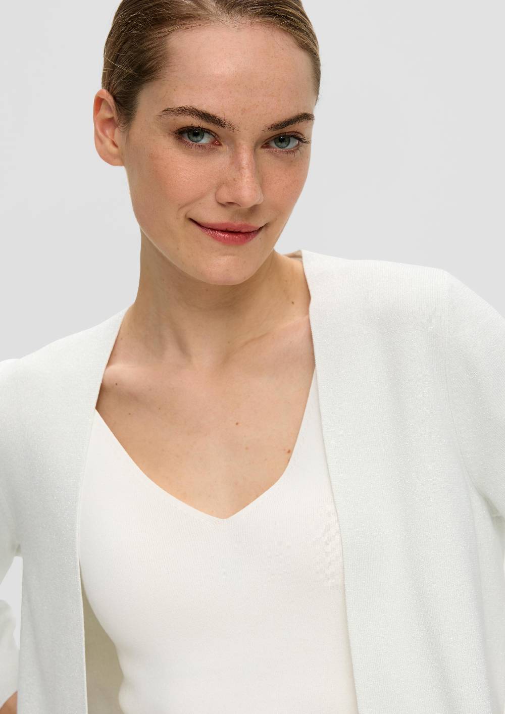 S.Oliver Kurze Strickjacke mit Metallic-Garn Räumungsverkauf