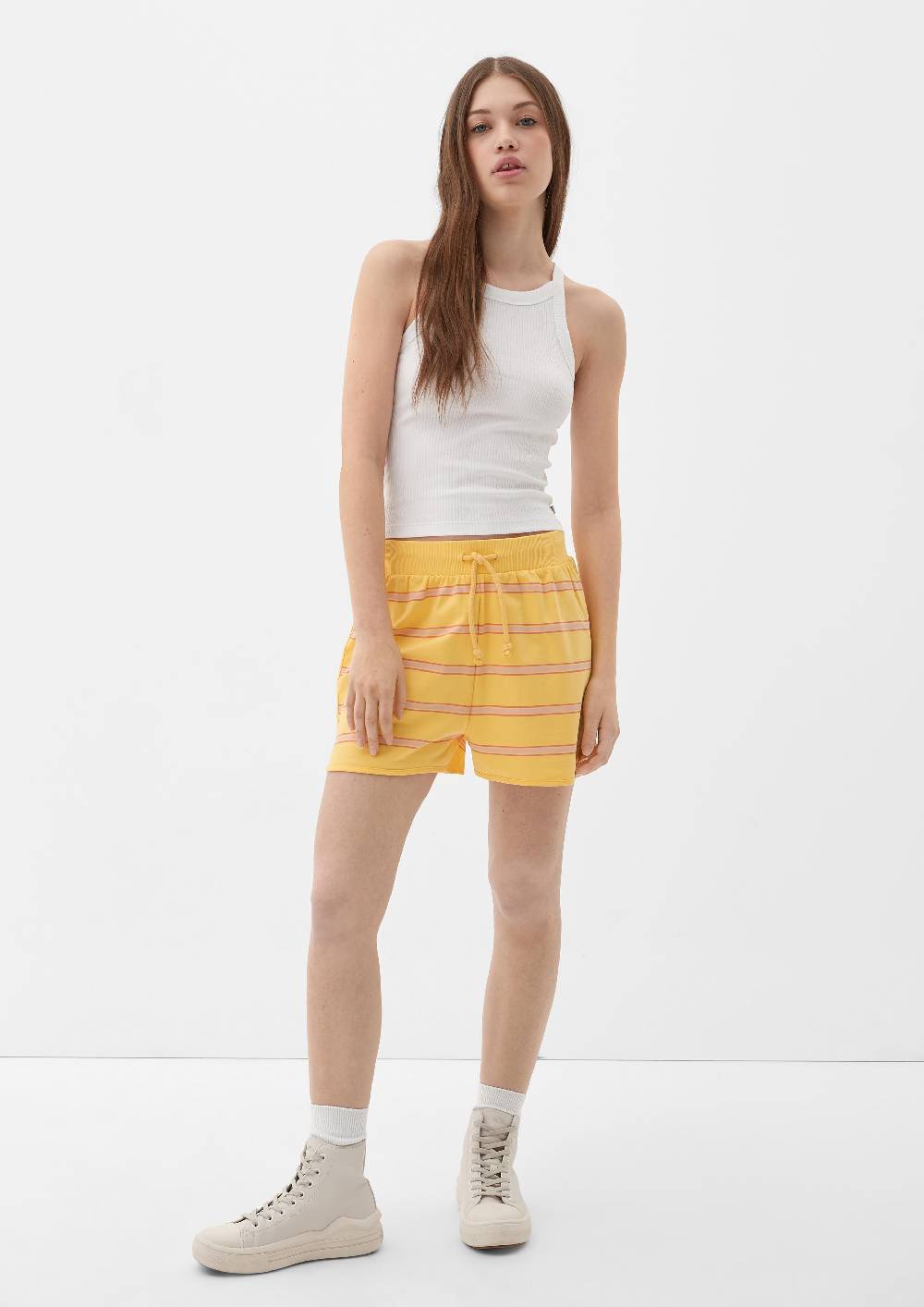 S.Oliver Relaxed: Gestreifte Shorts aus Baumwollstretch Online