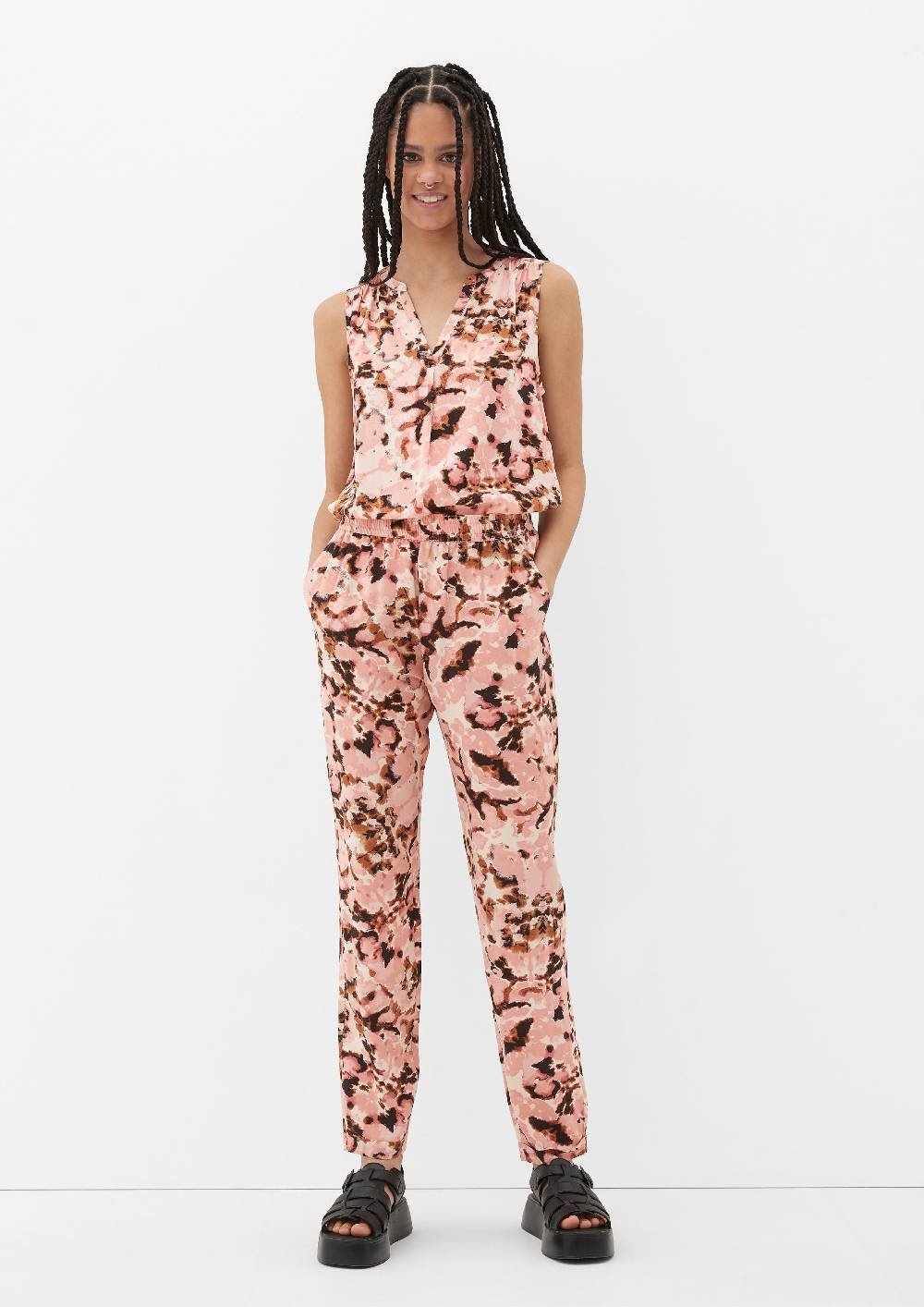 S.Oliver Loose: Hose mit Allover-Print Outlet