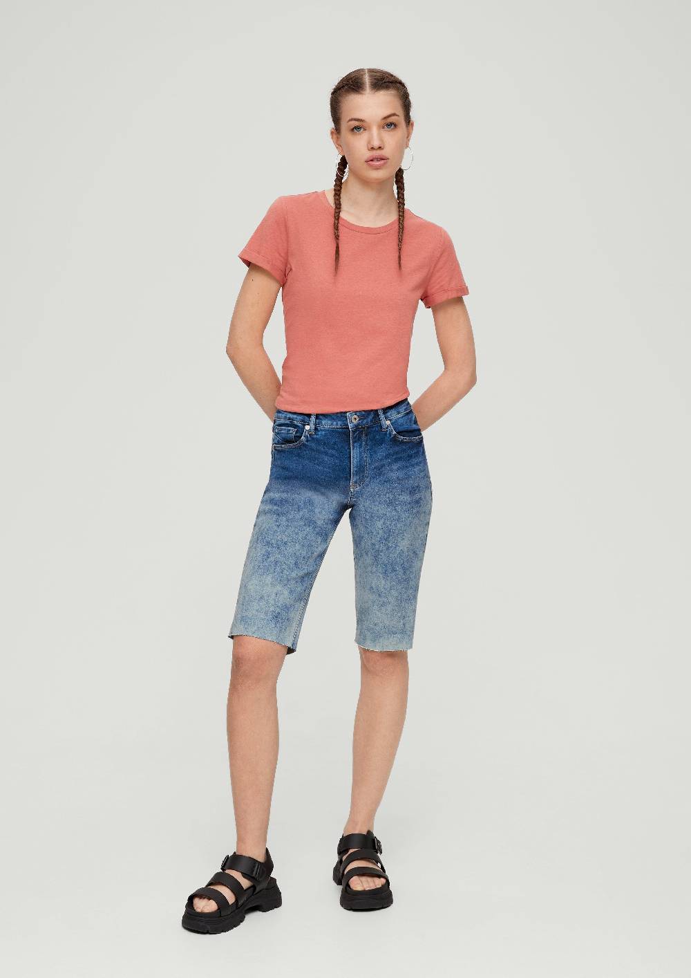 S.Oliver Bermuda-Jeans Catie / Slim Fit / Mid Rise / Slim Leg Auslauf
