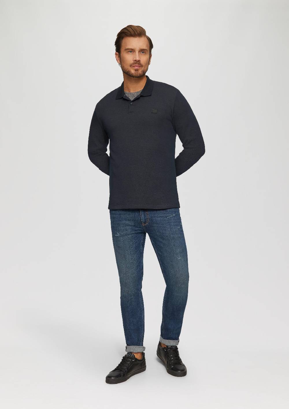 S.Oliver Poloshirt aus zweifarbigem Piqué Limitierter Zeitrabatt