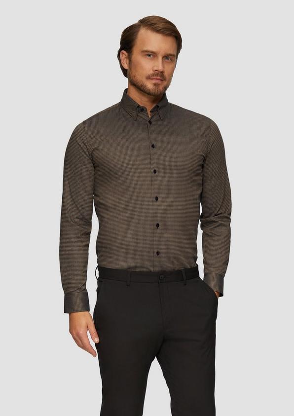 S.Oliver Tailored Fit: Hemd mit Hahnentrittmuster Fabrik Onlineshop