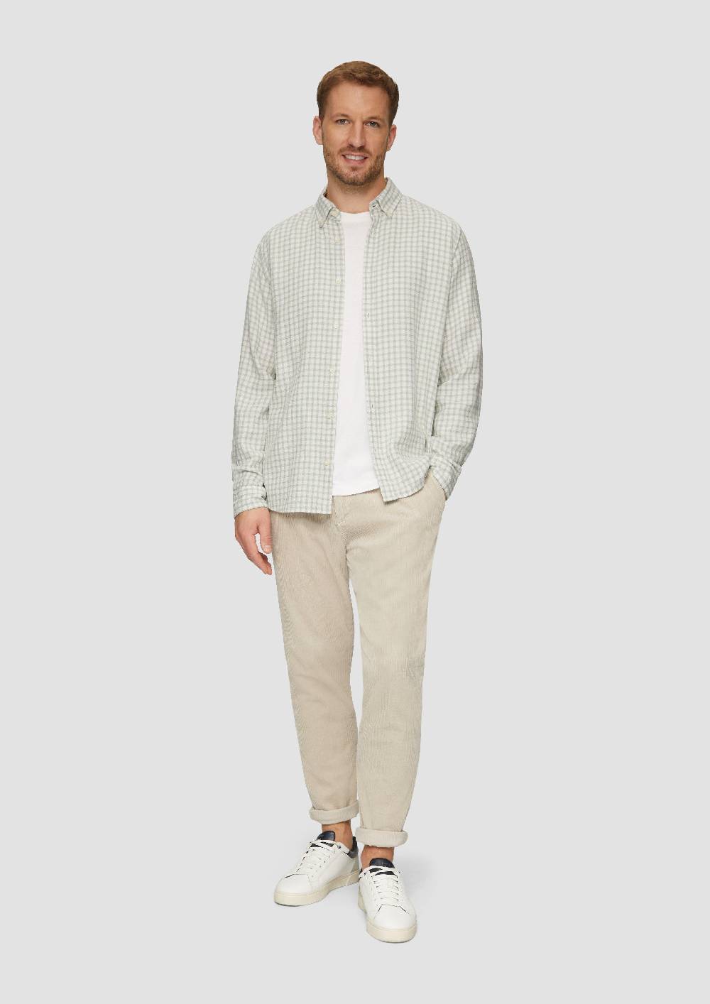 S.Oliver Regular Fit: Strukturiertes Baumwollhemd mit Button-down-Kragen Fabrikpreis