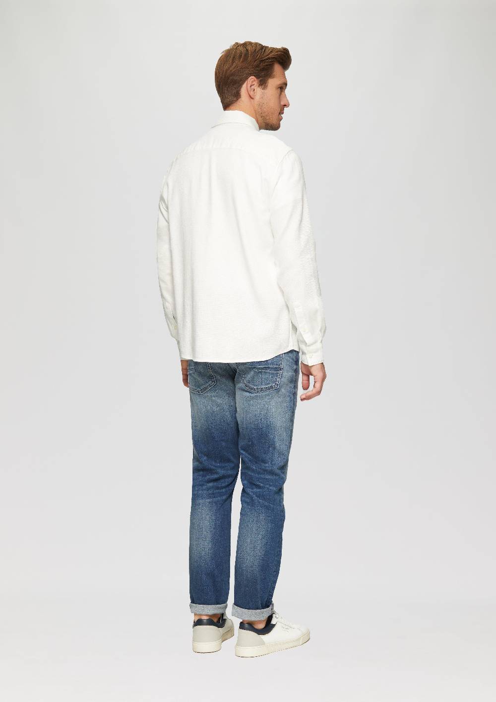 S.Oliver Regular Fit: Strukturiertes Baumwollhemd mit Button-down-Kragen Sonderangebot