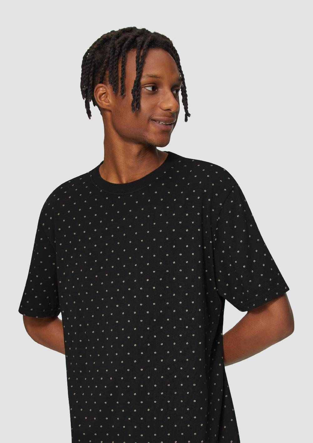 S.Oliver Gewaschenes T-Shirt mit All-over-Print Großer Ausverkauf
