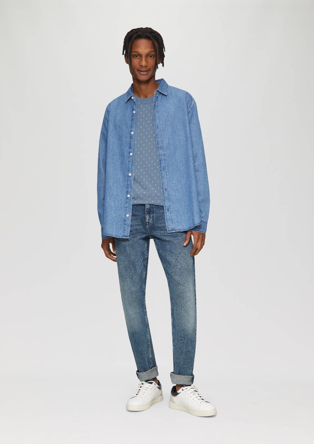 S.Oliver Gewaschenes T-Shirt mit All-over-Print Begrenztes Angebot