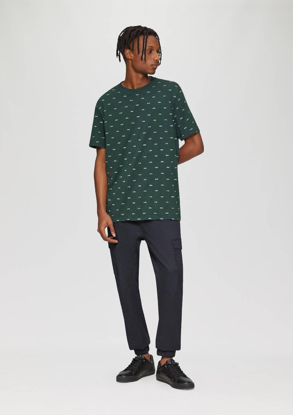 S.Oliver Gewaschenes T-Shirt mit All-over-Print Weihnachtsangebot
