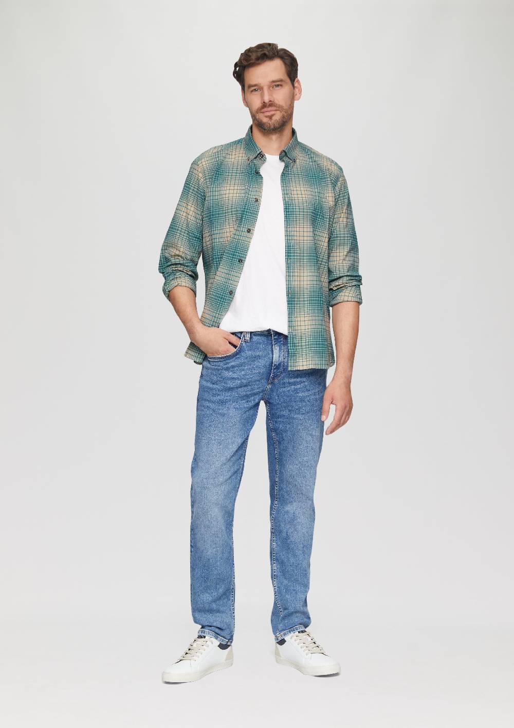 S.Oliver Regular Fit: Hemd mit Button-Down-Kragen aus Baumwollstretch Blitzangebot